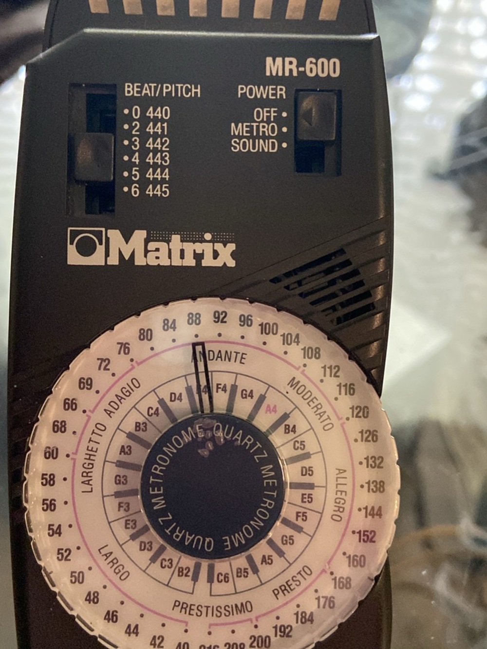 Matrix MR-600 Metronome - Black with White Dial
